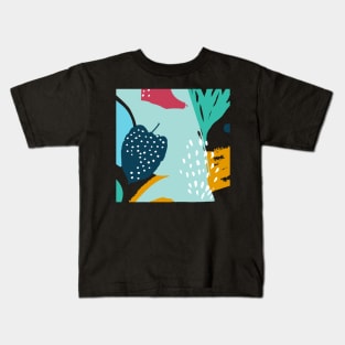 Abtract Leaf Pattern Kids T-Shirt